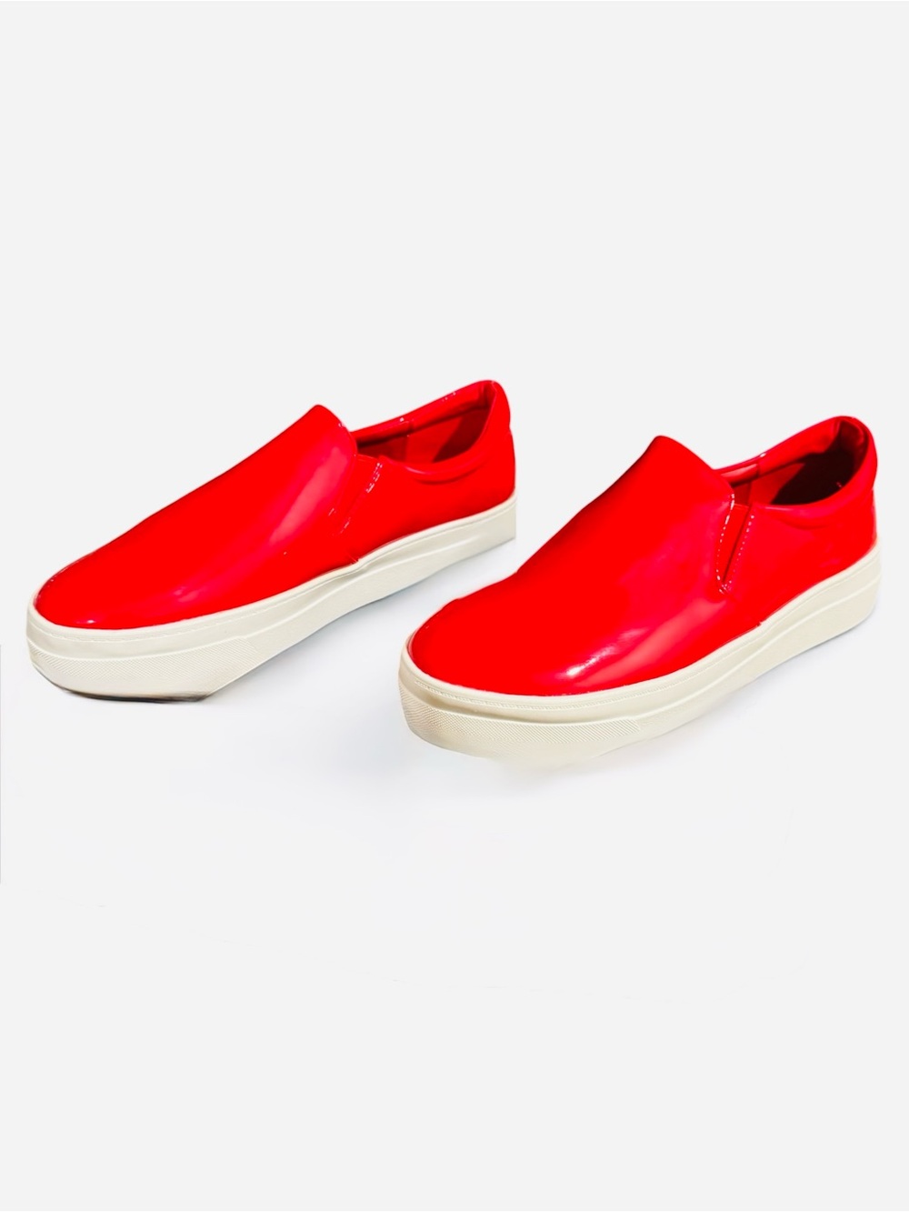 Azalea Wang Karen- Red Patent Slip-On Sneakers - Picture 5 of 9